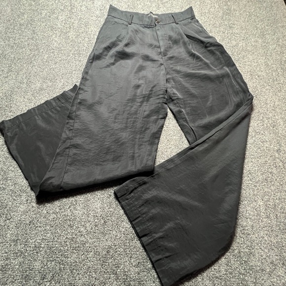 Zara Pants - Zara Black Wide Leg High Waisted Pleated Trousers Pants Size M Work Evening